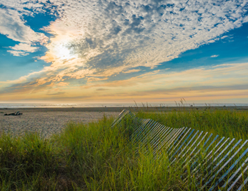 Blue skies, beautiful sunset