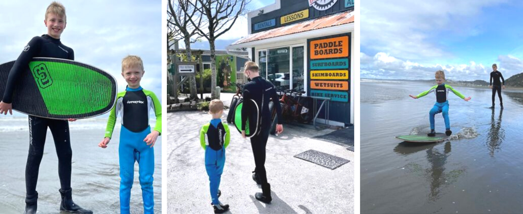 Kids Skimboarding In Seabrook