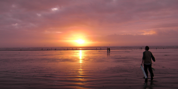 The Pacific Ocean after sunset