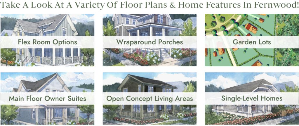 Flex Room Options, Wraparound Porches, Garden Lots, Main Floor Owner Suites, Open Concept Living Areas, Single-Level Homes
