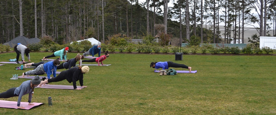 Saturday Salutation Yoga Overlooking The Ocean From Kucera Park In Seabrook