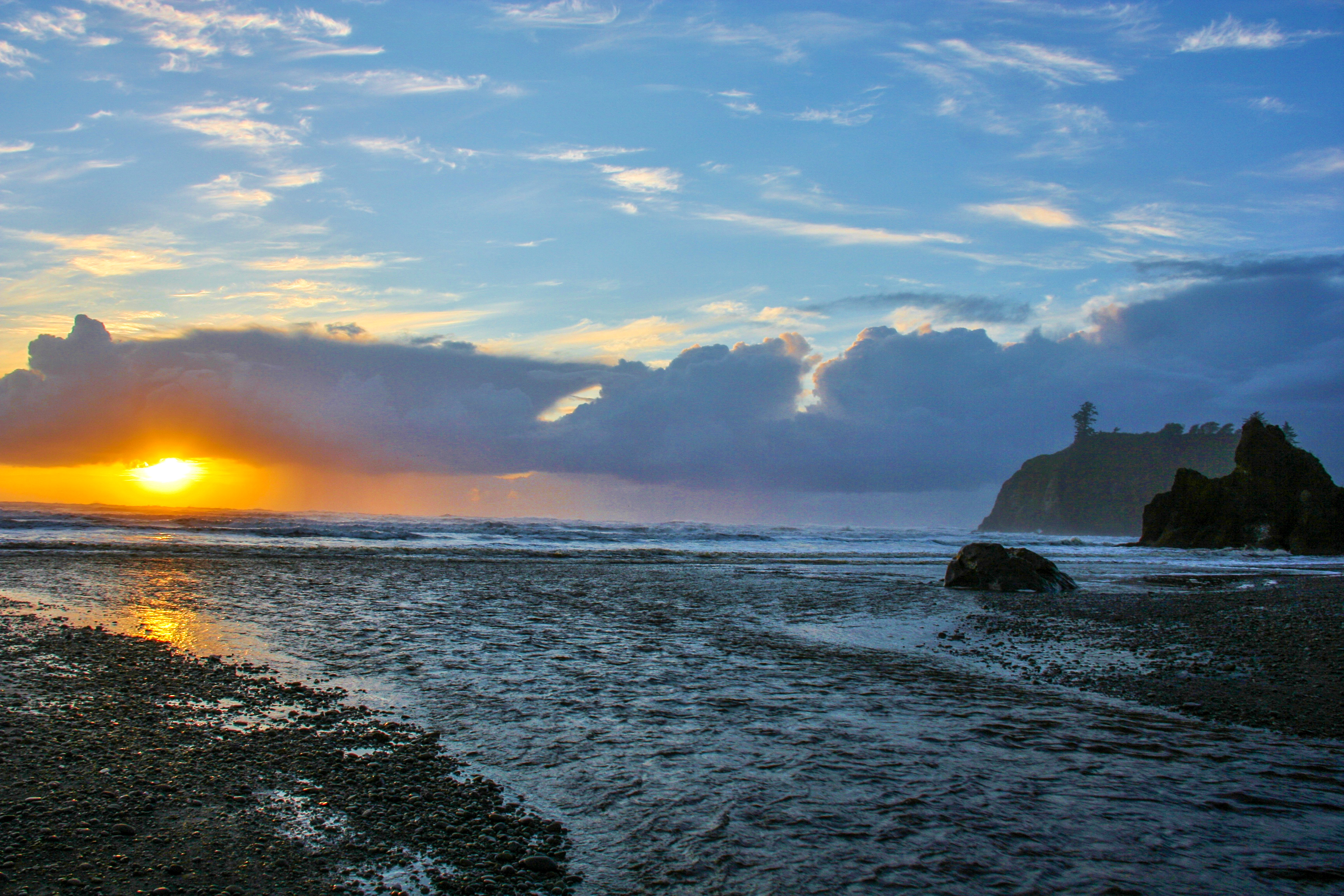 a stormy sunset on the Washington Coast