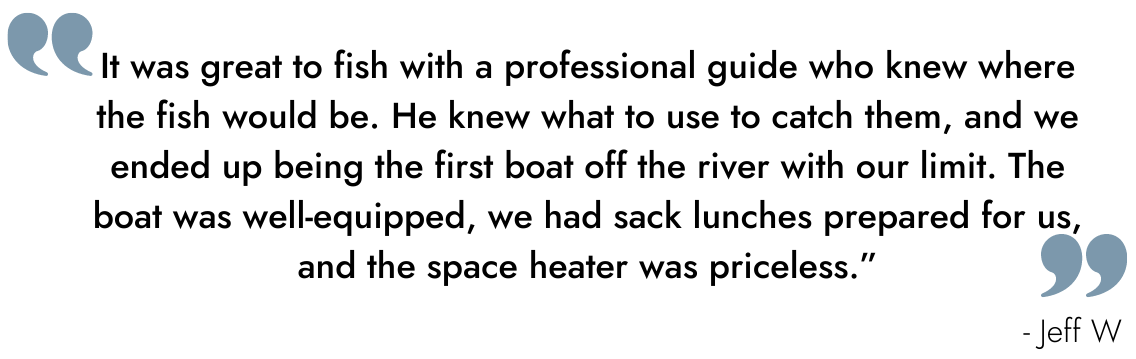 Quote By Jeff W On Guided Fishing Trip