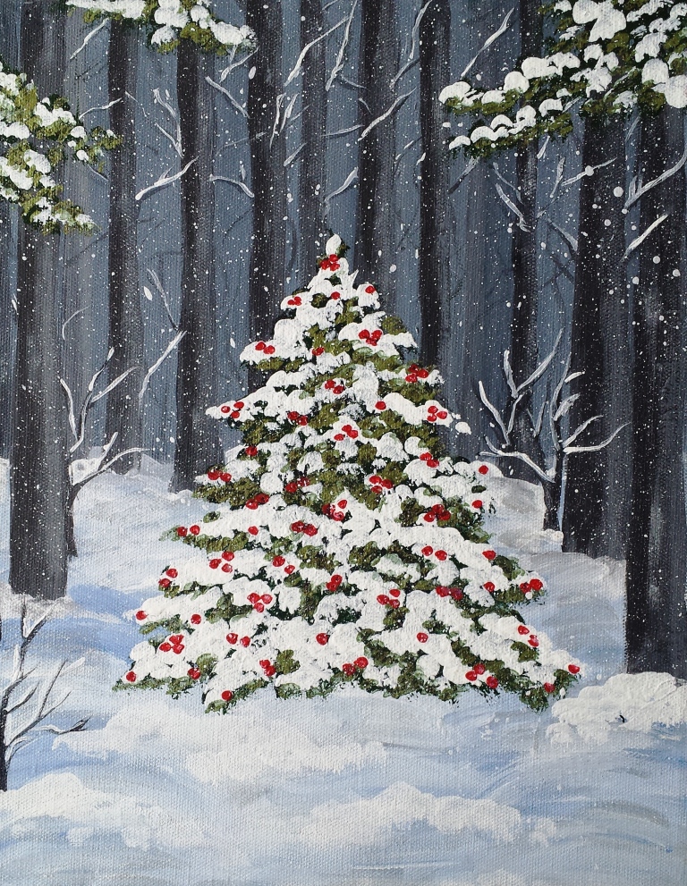 Holiday Paint & Sip Painting In Seabrook By Corks and Canvas